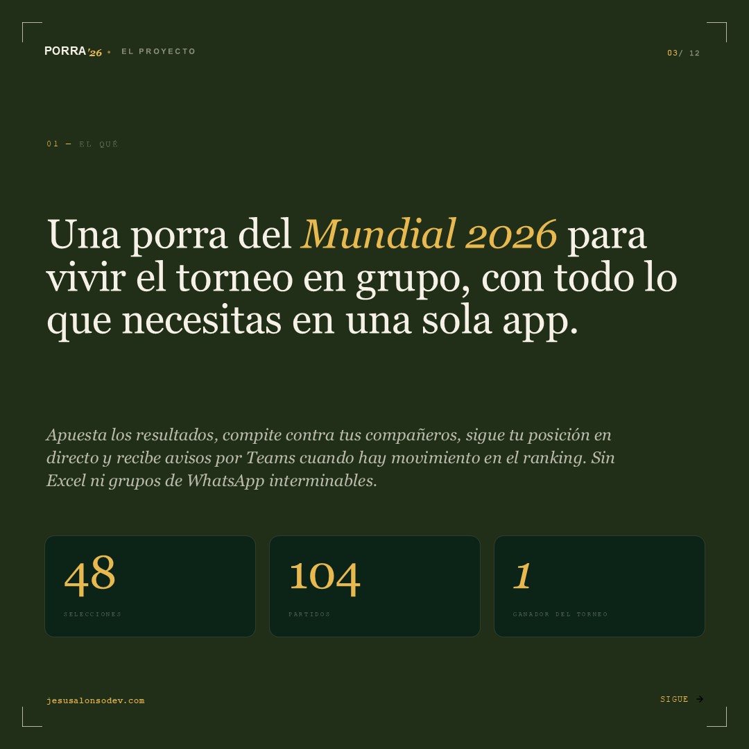 App Porra Mundial — Pantalla 3